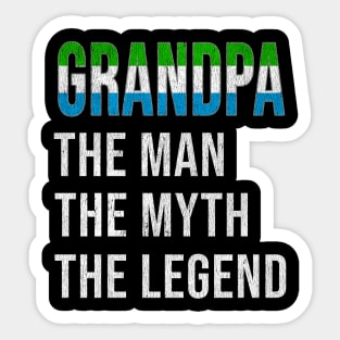 Grand Father Sierra Leonean Grandpa The Man The Myth The Legend - Gift for Sierra Leonean Dad With Roots From  Sierra Leone Sticker